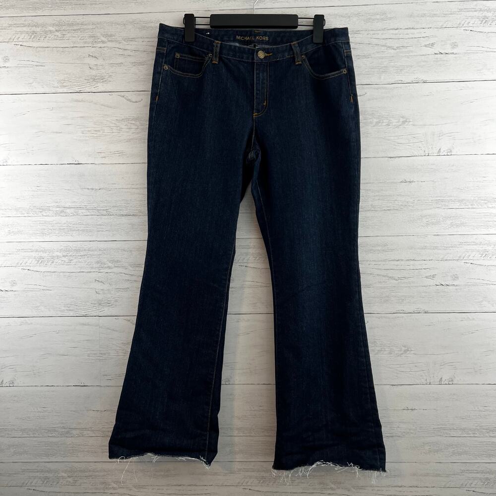 Michael Kors Dark Wash Denim Kick Boot Cut Jeans Size 12